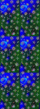 Raster Şirin kumaş deseni. Renkli Bahar Teması eskiz kalıbı. Eskiz klasiği. Düz Çiçek Elementleri Tasarımı.