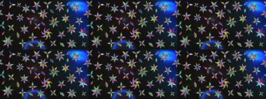 Hediye ambalaj kağıdı, tebrik kartları, posterler ve pankart tasarımı. Gri ve mavi renkte çiçekler. Raster düz çiçek çizim deseni.