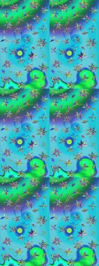 Şirin çiçekler. Raster Moda kumaş deseni. Çizgi çizimi deseni.