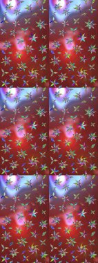 Renkli Bahar Teması eskiz kalıbı. Kahverengi ve kırmızı renkte çiçekler. Raster illüstrasyonundaki çiçek desenli çizim. Düz Çiçek Elementleri Tasarımı.