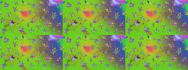 Raster illüstrasyonu. Hoş bir çiçek geçmişi var. Küçük bir çiçekte eskiz deseni. Güzel kumaş deseni.