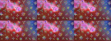 Küçük bir çiçekte eskiz deseni. Güzel kumaş deseni. Raster illüstrasyonu. Güzel çiçek arkaplanı..