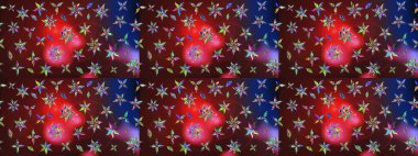 Çiçek deseni. Düz Çiçek Elementleri Tasarımı. Renkli Bahar Teması eskiz kalıbı. Raster çizimi. Güzel kumaş deseni..