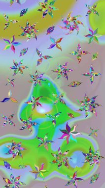 Sevimli çiçek raster deseni. Renkli Yaz Temalı eskiz kalıbı. Düz Çiçek Elementleri Tasarımı. Modaya uygun kumaş deseni.