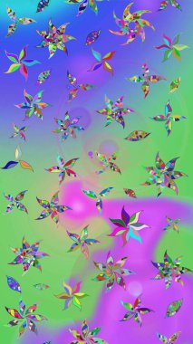 Çiçek deseni. Raster illüstrasyonu. Şatafatlı bahar bahçesi dokusu. Çiçek çizimi arkaplanı.