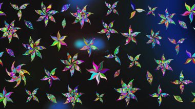 Modern çiçek arkaplanı. Halk tarzı. Parlak renkli çiçekleri ve gri ve mavi renkli yaprakları olan harika bir çiçek deseni. Moda baskıları için zarif bir şablon.