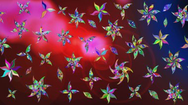 Üst manzara, yumuşak kahverengi ve kırmızı renk tarzı. Manzaralı çiçek deseni. Sevgililer günü ve tebrik kartı konsepti için şık bir davetiye. Çiçek kompozisyonu, el boyası, hassas şablon..