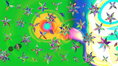 Renkli Bahar Teması eskiz kalıbı. Düz Çiçek Elementleri Tasarımı. Raster güzel kumaş deseni çiziyor. Çiçek deseni.