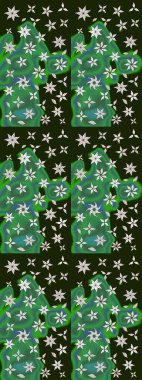 Küçük çiçekte güzel bir desen var. Doğa. Çiçek arkaplan. Raster deseni. Çiçek kompozisyonu. Çiçek kolajı. - Gri ve yeşil çiçekler.