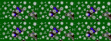 Hediye ambalaj kağıdı, tebrik kartları, posterler ve pankart tasarımı. Yeşil ve nötr renklerde çiçekler. Raster düz çiçek çizim deseni.