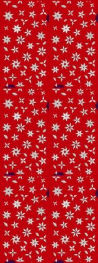 Asya tekstil tarzında. Renkli Bahar Teması eskiz kalıbı. Çiçek desenli çizim. Kırmızı ve nötr renklerde çiçekler. Raster illüstrasyonu. Düz Çiçek Elementleri Tasarımı.