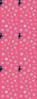 Pembe ve nötr renklerde Asya tekstili. Raster illüstrasyonu. Çiçek desenini çiz.