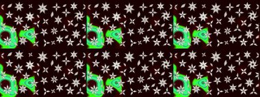 Renkli Yaz Temalı eskiz kalıbı. Raster Illustrasyon 'daki Çiçek Deseni' nin son moda çizimi. Düz Çiçek Elementleri Tasarımı. Güzel kumaş deseni.