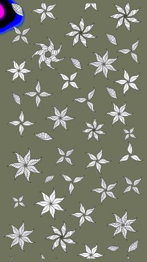 Raster illüstrasyonu. Yeşil ve beyaz renklerde. Taslak dekoratif arka plan, çiçek mandala. Çiçek..