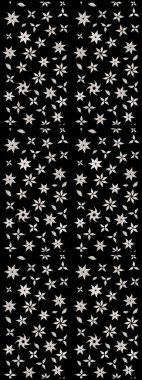 Siyah ve nötr renklere karalamalar çizilmiş çiçek deseni. Raster illüstrasyonu.