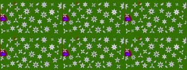 Raster illüstrasyonu. Robot resim. Küçük çiçekte sevimli çiçek deseni var..