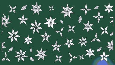 Raster illüstrasyonu. Yeşil ve nötr renklerde. Çiçek buketleriyle klasik tarzda eskiz deseni.