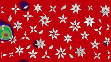 Raster illüstrasyonundaki çiçek desenli çizim. Suluboya tarzında kırmızı ve nötr renkte çiçekler.