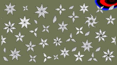 Güzel kumaş deseni. Raster çiçekli arka plan. Renkli Yaz Temalı eskiz kalıbı. Yazdır. Güzel eskiz şekli. Düz Çiçek Elementleri Tasarımı.