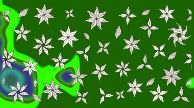 El çizimi çiçek çizimi deseni (fayans). Tekstil için suluboya eskiz deseni. Şirin çiçekler, desenli, yeşil ve nötr renklerle renkli çizim deseni.