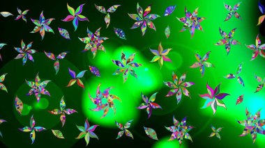 Renkli Yaz Temalı eskiz kalıbı. Güzel kumaş deseni. Düz Çiçek Elementleri Tasarımı. Raster illüstrasyonunda çiçek deseni çizimi.