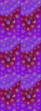 Manzaralı çiçek deseni. Çiçek kompozisyonu, el boyası, hassas şablon. Üst manzara, yumuşak menekşe ve mor renk. Sevgililer günü ve tebrik kartı konsepti için şık bir davet.