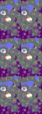 Çiçekli eskiz çizimi. Gri ve nötr renkte çiçekler. Renkli Yaz Temalı eskiz kalıbı. Düz Çiçek Elementleri Tasarımı.