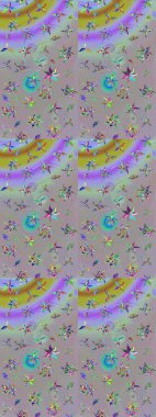 Sevimli çiçek raster deseni. Gri ve nötr renkte çiçekler. Renkli Bahar Teması eskiz kalıbı. Düz Çiçek Elementleri Tasarımı.