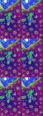 Çiçekli karalama şeklinde Raster çiçek deseni. Nazik, narin çiçek arkaplanı. Mor ve mor renkte çiçekler.