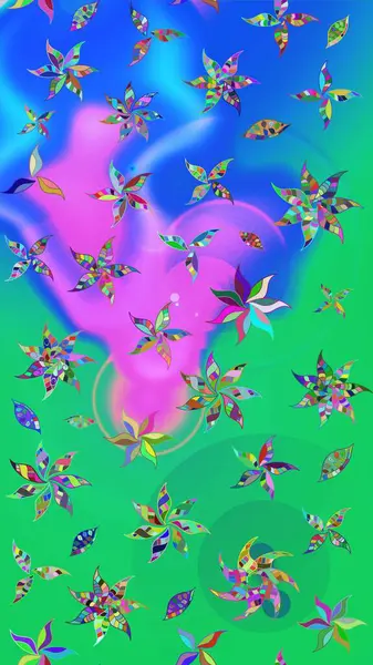 Şirin çiçek elementleri. Düz Çiçek Elementleri Tasarımı. Taslak desenli, modaya uygun kumaş deseni. Renkli Bahar Teması eskiz kalıbı. Raster illüstrasyonu.