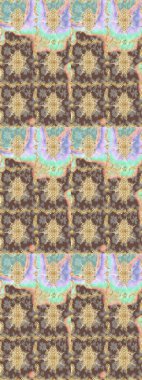 Raster geleneksel oryantasyon süsü. Kahverengi renklerde altın desenler ve altın elementler. Klasik altın deseni çiz.