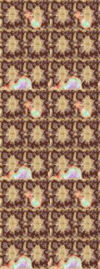 Barok tarzında eskiz oryantal süsü. Raster oryantal süs. Kahverengi renklerde altın desenler ve altın elementler. Geleneksel klasik altın desen.