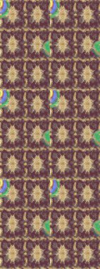 Süslü raster dekorasyonu. Kahverengi yerine altın rengi barok çiçekli eskiz deseni. Kahverengi renklerde altın element. Lüks, kraliyet ve Viktorya dönemi konsepti.