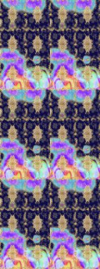 Mavi renkler ve altın elementler üzerine çizim. Altın şablonu çiz. Raster doğulu süsü.