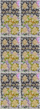 Gri renklerde, altın elementlerle kusursuz desen. Klasik klasik klasik arka plan. Klasik raster sarısı, kusursuz desen. Geleneksel oryantasyon süsü.