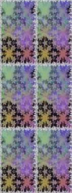 Damask altın soyut çiçek gri renklerde pürüzsüz desen. Raster illüstrasyonu. Süsleme.