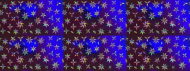 Çiçekli karalama şeklinde Raster çiçek deseni. Yumuşak, yaz çiçekli arka plan. Kahverengi ve mavi renkte çiçekler.