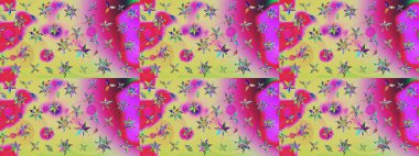 3D çiçekler, eskiz. Raster illüstrasyonu. Tarafsız ve pembe renklerde.