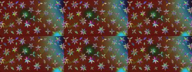 Eskiz arkaplan modeli. Vadinin çiçekleri kahverengi ve kırmızı renklerde. Suluboya, elle çizilmiş. Raster - stok.