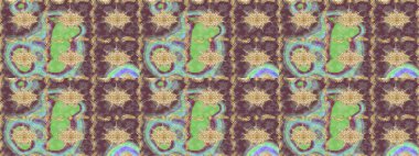 Barok tarzında eskiz oryantal süsü. Kahverengi renklerde altın desenler ve altın elementler. Raster oryantal süs. Geleneksel klasik altın desen.