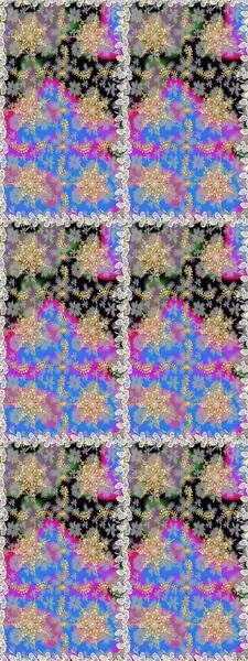 Raster Golden Mehndi kusursuz desen. Gri renkli desen. Kına dövmeli süs çiçekleri, altın çıkartmalar, mehndi ve yoga tasarımı, kartlar ve parmak izleri..