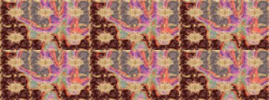 Duvar kâğıdı için altın süslü bir illüstrasyon. Çiçek süslemeli Raster eskiz deseni. Kahverengi renkli geleneksel Arap dekoru. Doğu tarzında klasik tasarım öğesi. Süslü dantel iz sürücü.