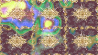 Noel, kar tanesi, yeni yıl. Kahverengi ve altın elementli altın çizim deseni. Kahverengi renkli ve altın elementli eskiz kalıbı.