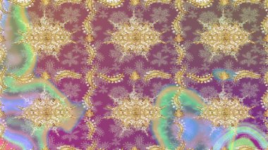 Noel Altın Kar Tanesi eskiz modeli. Kış kar dokusu duvar kağıdı. Tarafsız renklerde altın kar taneleri. Sembol tatili, yeni yıl kutlaması, altın desenler..