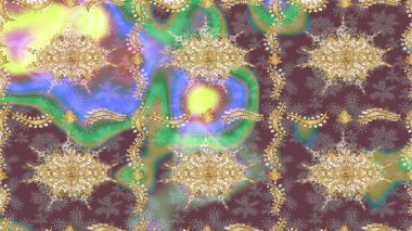 Noel, kar tanesi, yeni yıl. Kahverengi ve altın elementli altın çizim deseni. Kahverengi renkli ve altın elementli eskiz kalıbı.