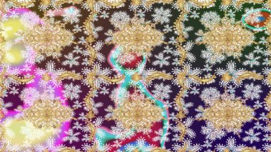 Klasik Raster altın desenini çiz. Tarafsız renklerde altın elementlerle çizim. Klasik klasik klasik arka plan. Geleneksel oryantasyon süsü.