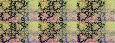 Raster illüstrasyonu. Dekoratif simetri arabesk. Kusursuz ortaçağ çiçek deseni. Tarafsız renklerde altın. Doğum günü, davetiye ya da afiş için tebrik kartı.