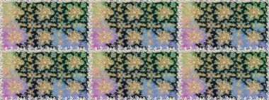 Paisleys zarif çiçek desenli dikdörtgen arka plan duvar kâğıdı illüstrasyonlu klasik stil, modern 3D çizgili sanat altın ve gri desenli çiçek yaprakları ve süslemeleri..