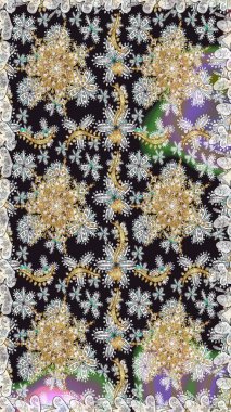 Gri renklerde altın tekrarlayan elementlerle soyut arkaplan. Kusursuz oryantal klasik altın desen.