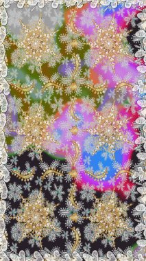 Gri renklerde, altın elementli, pürüzsüz bir desen. Şam tasarım için kusursuz desen.